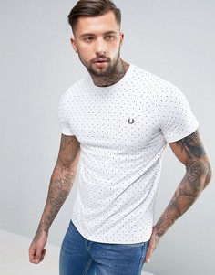Белая футболка в горошек Fred Perry - Белый
