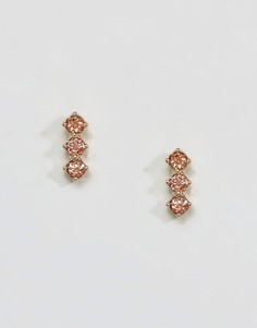 Серьги-гвоздики с небольшим кристаллом ASOS - Золотой
