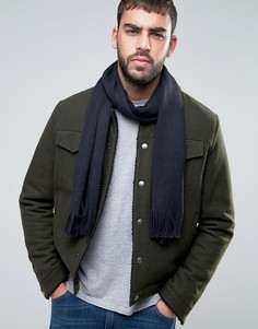 Шерстяной шарф с флажком Tommy Hilfiger - Темно-синий