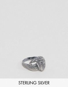 Серебряное кольцо в виде змеи ASOS - Серебряный