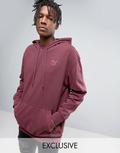 Бордовый oversize-худи с рваной отделкой Puma эксклюзивно для ASOS 57530601 - Красный