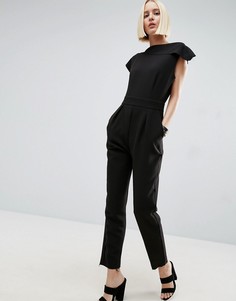 Асимметричный комбинезон с необработанными краями ASOS Tailored - Черный