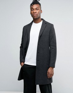 Пальто из смешанной шерсти с шевронным узором Selected - Серый