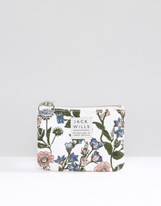 Белый кошелек для монет на молнии с цветочным принтом Jack Wills - Мульти