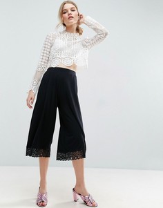 Юбка-шорты с кружевной нижней кромкой ASOS - Черный