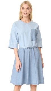 Платье свободного кроя Jade из ткани шамбре Maison Kitsune