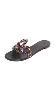 Сандалии на плоской подошве с камнями Giuseppe Zanotti