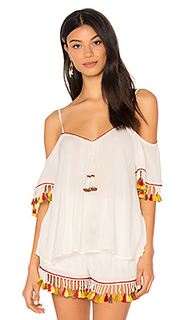 Tassel trim cold shoulder top - Band of Gypsies