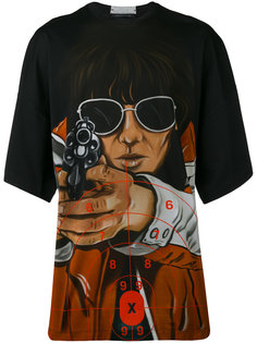 футболка с принтом стреляющего мужчины Christopher Kane