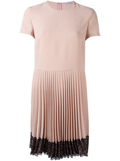 платье с плиссировками и кружевной отделкой Red Valentino