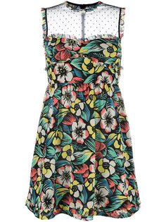floral print sheer panel dress Red Valentino