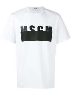 contrast logo print T-shirt  MSGM