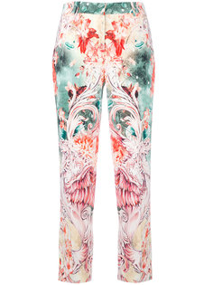 укороченные брюки с цветочным принтом Roberto Cavalli