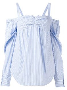 striped cold-shoulder blouse Nº21