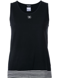 CC logo knitted tank top Chanel Vintage