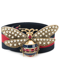 bee embellished web belt  Gucci