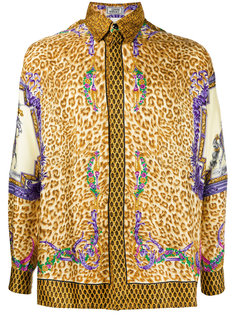 leopard mixed print shirt Versace Vintage