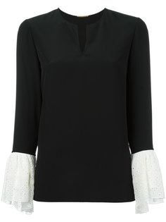 блузка с контрастными манжетами Saint Laurent