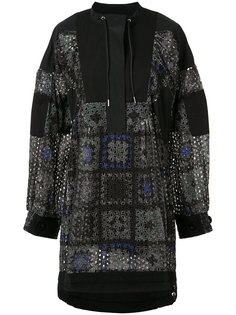 свободное платье с открытой вышивкой Sacai