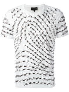 футболка с принтом отпечатка пальца Emporio Armani