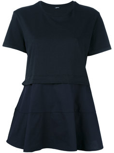расклешенная футболка с панельным дизайном Jil Sander Navy