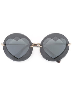 солнцезащитные очки с отделкой в виде сердец Miu Miu Eyewear