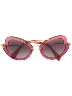 солнцезащитные очки в волнистой оправе Miu Miu Eyewear