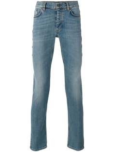 джинсы слим с окантовкой из бусин Roberto Cavalli