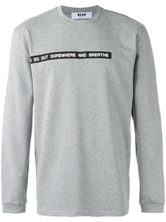 quote print sweatshirt MSGM