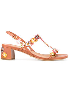 floral applique sandals Car Shoe