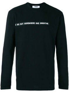 quote print sweatshirt MSGM