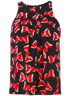 плиссированный топ с принтом бантов Boutique Moschino