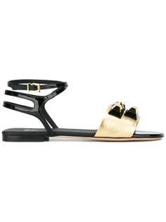 декорирвоанные сандалии Stud Fendi