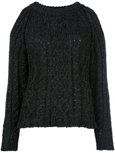 cable knit cut-out jumper Nude