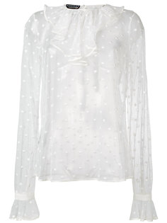 polka dot ruffle blouse Rochas