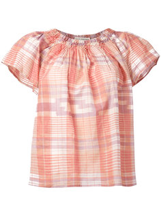 off-shoulder plaid blouse Ulla Johnson