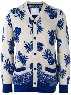 pineapple print cardigan Sacai