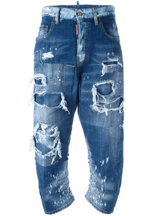джинсовые шорты с рваными деталями Dsquared2