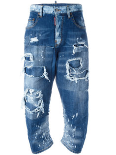 джинсовые шорты с рваными деталями Dsquared2