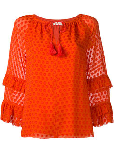 ruffled sleeves patterned blouse Tory Burch