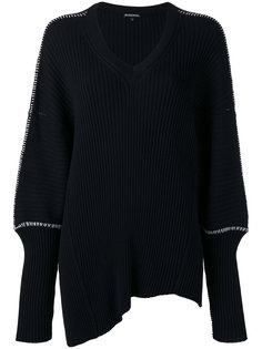 long cuff contrast stitch sweater Ann Demeulemeester