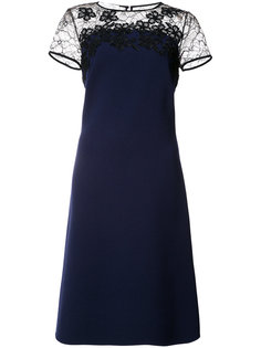 sheer panel shift dress Oscar de la Renta