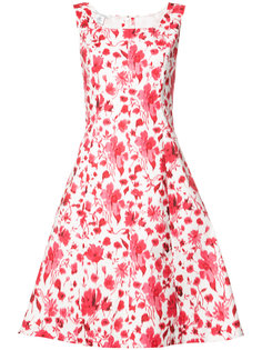 flower print flared dress Oscar de la Renta