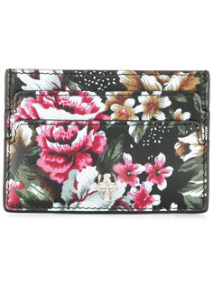 floral print skull cardholder Alexander McQueen