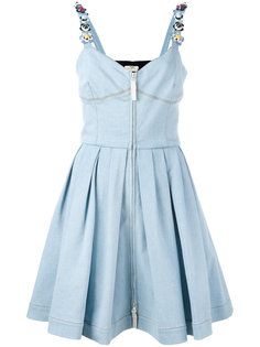 flower strappy denim dress Fendi