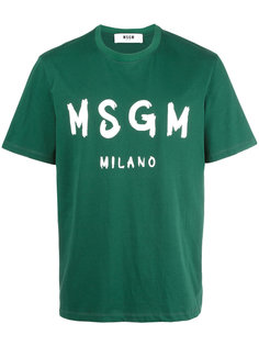 футболка с принтом логотипа MSGM