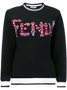 embellished heart sweatshirt Fendi