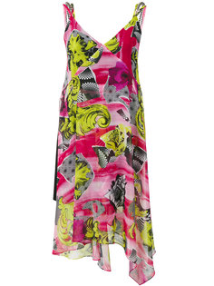 драпированное платье с цветочным принтом Versace Collection