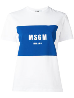футболка с принтом с логотипом MSGM