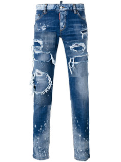 джинсы с потертой отделкой Dsquared2